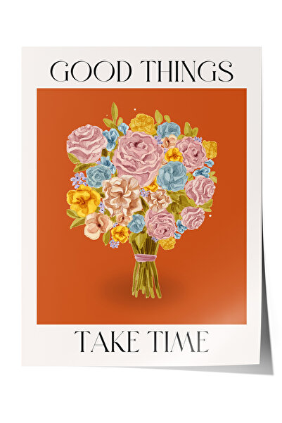 Zestia Poster fără ramă, buchet de flori colorate, poster decorativ pentru su...