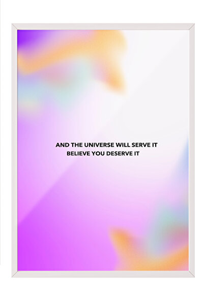 Zestia Πίνακας με λευκό πλαίσιο, Πολύχρωμο οπίσθιο φόντο για κίνητρο, Διακοσμ...