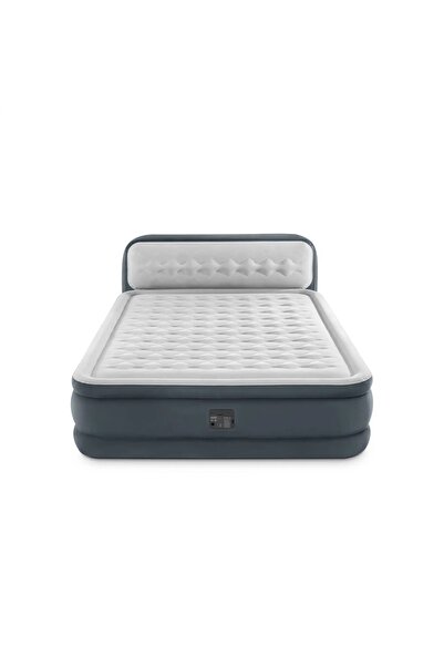 Intex Queen Dura-Beam Double Air Mattress with Electric Plush Headboard