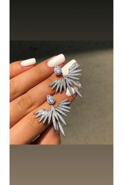 FASION JEWELLERY VİP SERİ KANAT KÜPE SİLVER