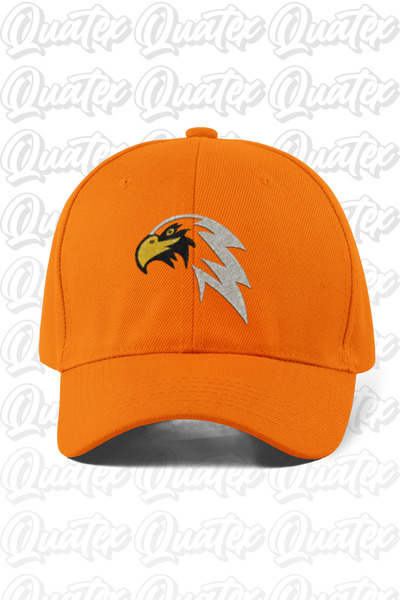 QUATEX Eagle Embroidered Hat – Orange 100% Cotton Gabardine Unisex Model