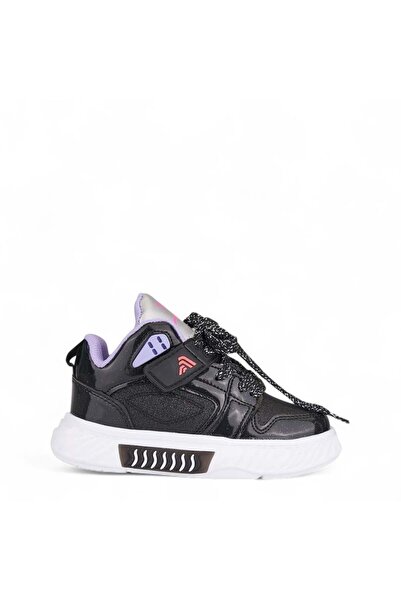 Tuğba Ortopedi 537 Pantofi ortopedici pentru fete preșcolari, negri/liliac