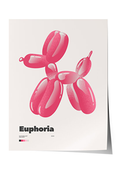 Zestia Çerçevesiz Poster, Pembe Balon Köpek, Genç Odası Dekoru Poster No: 113506