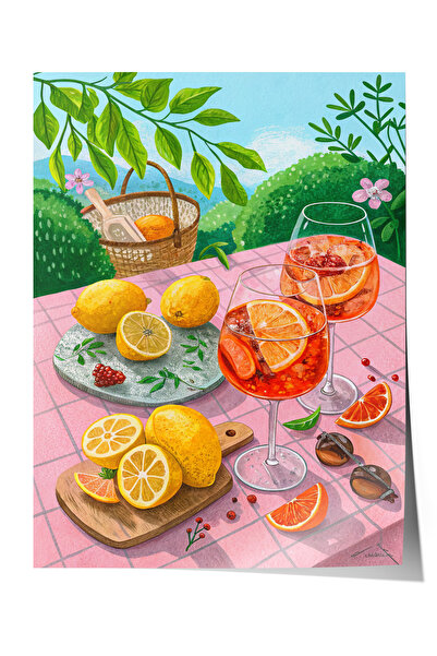 Zestia Poster fără ramă, fructe și frunze tropicale, poster decorativ pentru ...