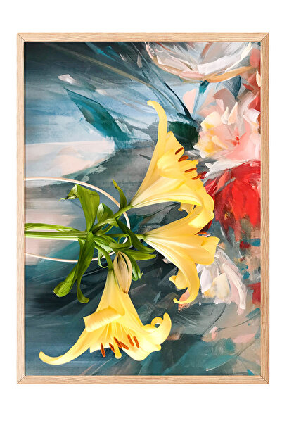 Zestia Tablou cu ramă din lemn, Dansul Naturii, Poster decorativ pentru hol N...