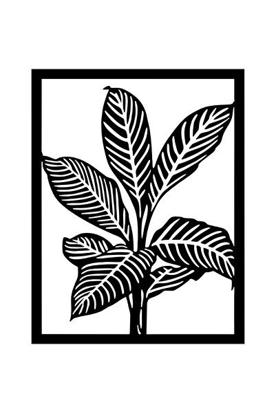 OEM Decor perete Frunze Planta HH812 din lemn - 37 L x 48 H (cm)