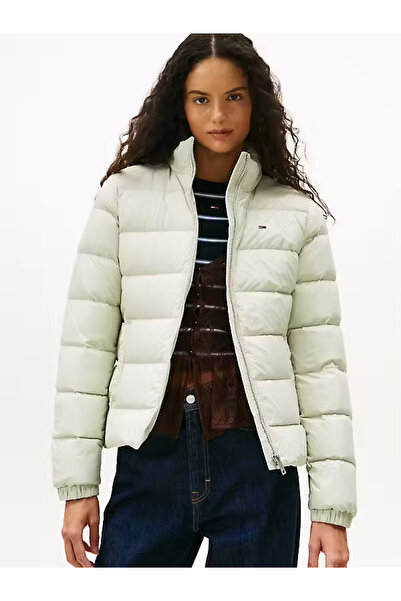 Tommy Hilfiger Women's Brand Logo Hooded Stylish Full Zipper Jacket Suitable for Daily Use Green