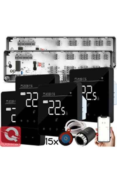 Quicksmart Kit de automatizare pentru încălzire prin pardoseală Q10, negru