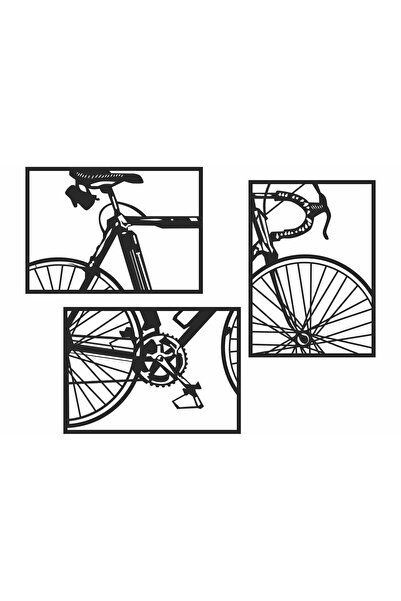 OEM Decor perete Personalizabil 3 Parti Bicicleta HHH420 din lemn - 51 L x 39 H (cm)