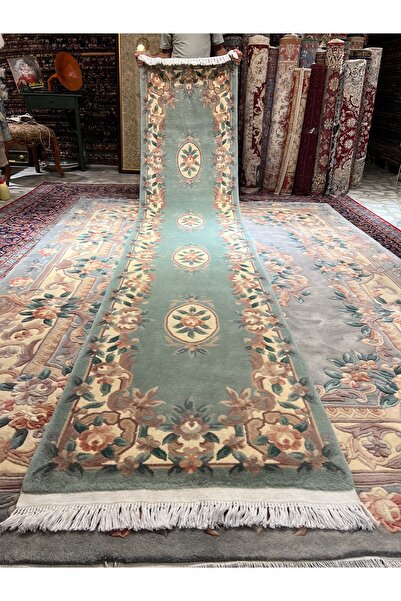 RD RAMAZAN DAĞ EL HALI SANATI El Dokuma Kabartmalı Çin Yolluk 2 El Ebat 365x77