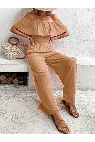 MODA ZERAFİNA بدلة مادونا ذات ياقة مكشكشة من قماش Aerobin للسيدات