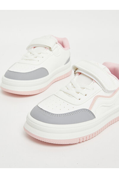 Styli Girls White Contrast Panel Sneakers