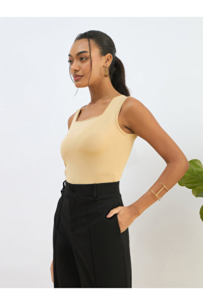 Sassafras By Styli Women Beige Sleeveless Bodysuit