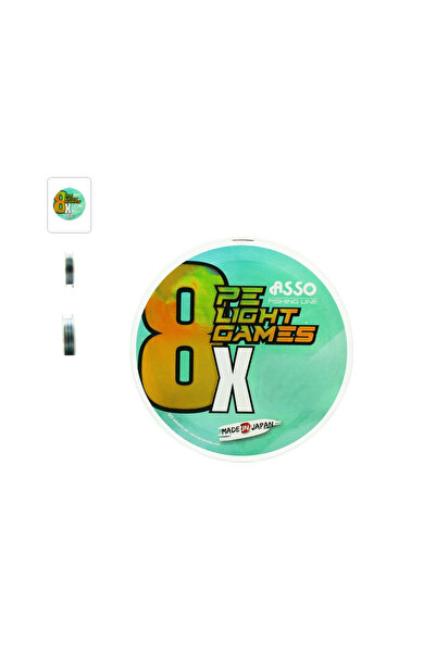 ASSO خيط صيد 8X Light Games PE 8 مكون من 150 متر باللون الأخضر المخضر 0.205 ملم.
