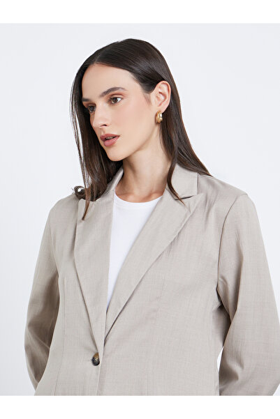 Styli Women Maxi Kimono with Notch Lapel