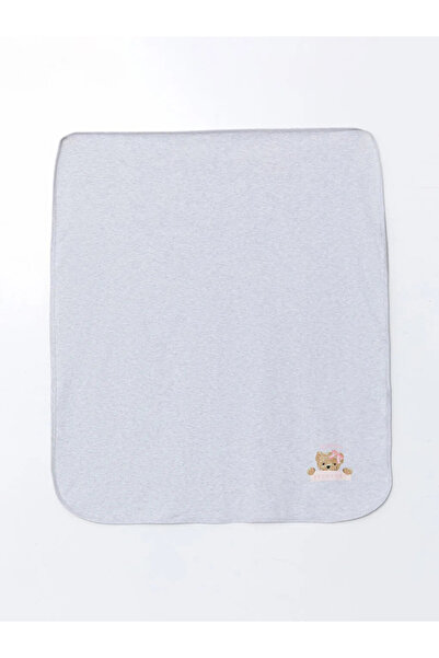 LC Waikiki Lcw Baby Gray Bear Printed Baby Girl Swaddle Towel 75X90 cm