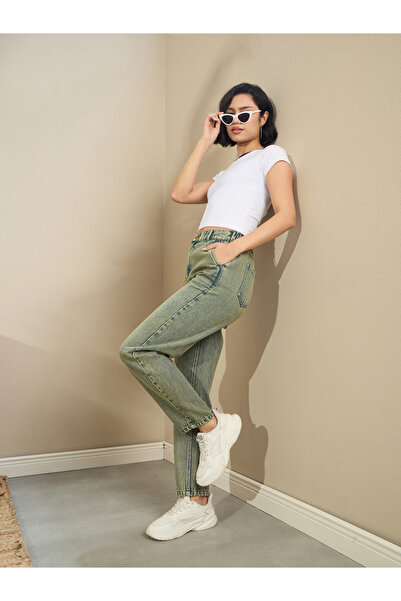 Sassafras By Styli Women High Rise Washed Tapered Jeans