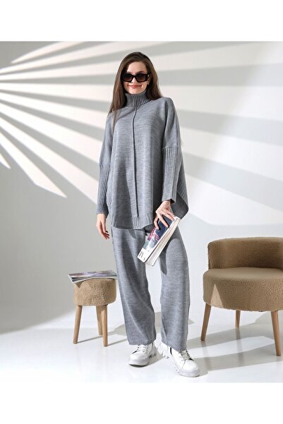 Molly Nelly Women's Batwing Sleeve Knitwear Trouser Suit