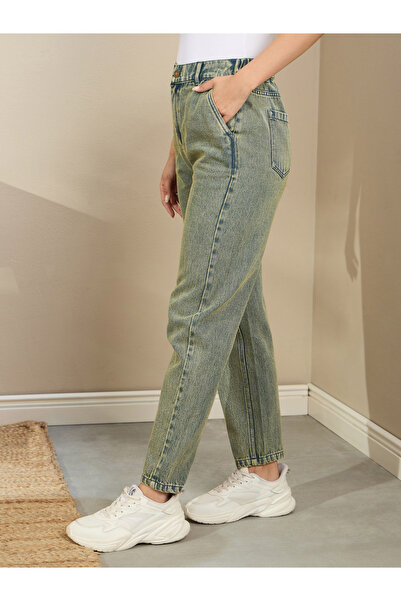 Sassafras By Styli Women High Rise Washed Tapered Jeans