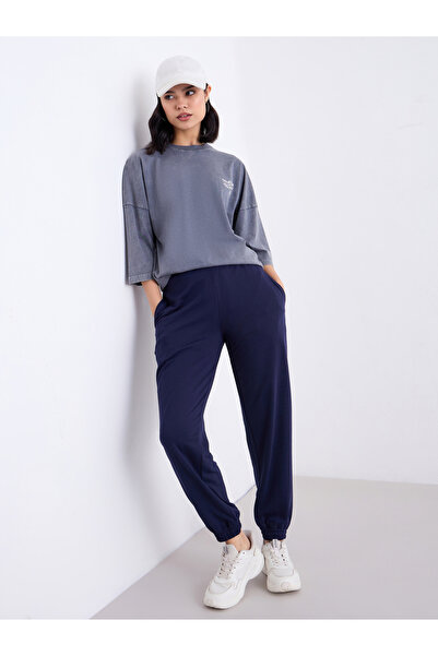 Styli بنطال رياضي مريح باللون الأزرق الداكن