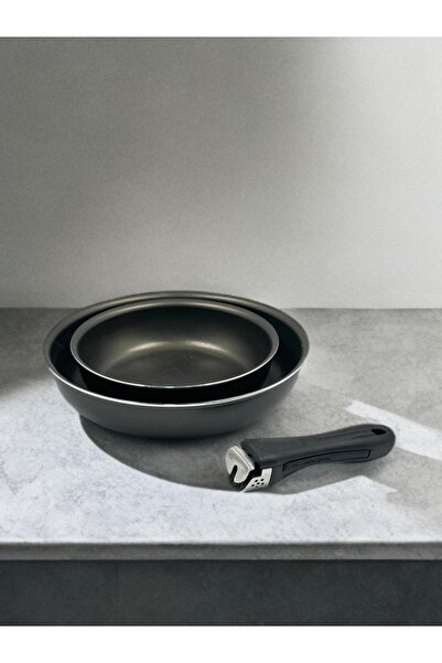 TVS طقم مقلاة ايطالي تي في اس مع مقبض قابل للفك, 20cm, 26cm