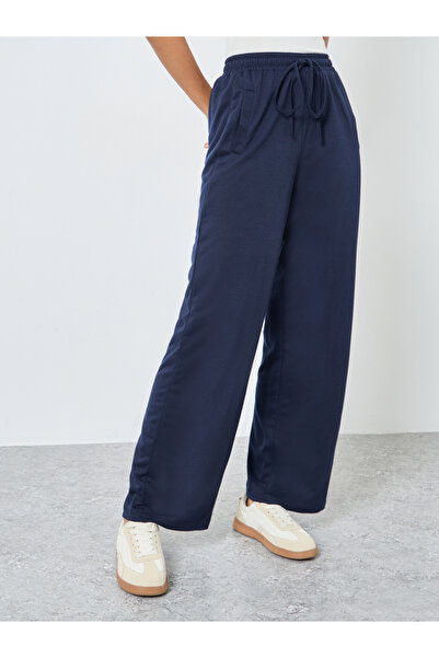 Take Two By Styli Women Dark Blue Straight Leg Joggers