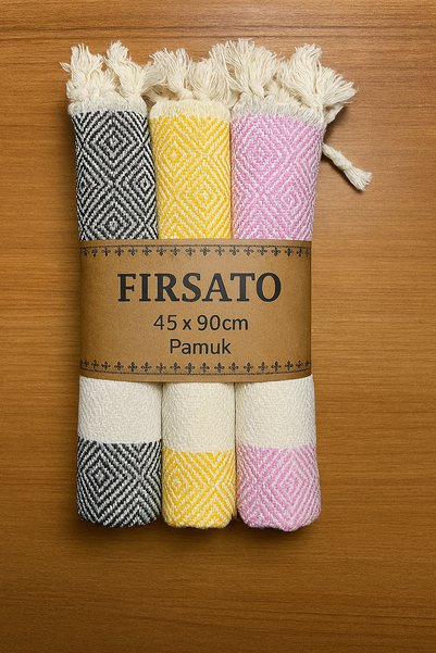 Fırsato 100% Cotton Peshtemal Set 45X90Cm 6-Piece Assorted Color Towels Quick Drying Hand-Head Towels
