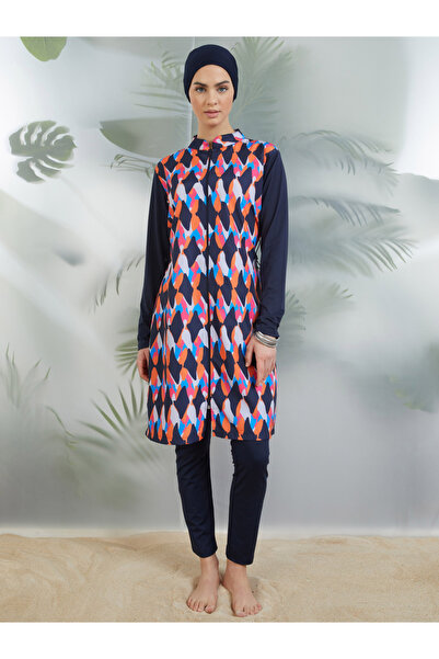 Mayo Bella By Styli Blue Front Zip Burkini Set