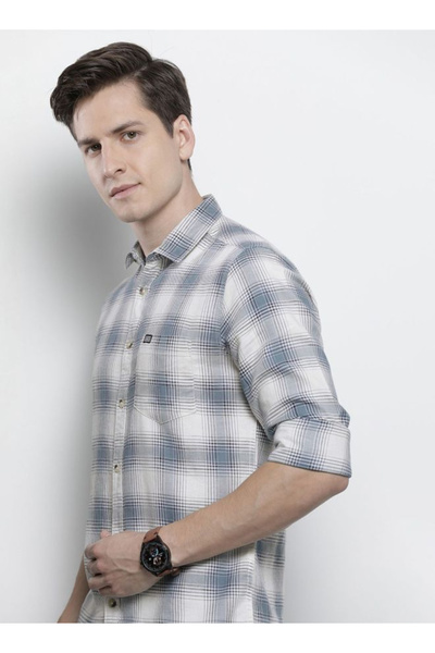 The Indian Garage Co By Styli قميص رجالي كاجوال متعدد المقاسات ومربعات