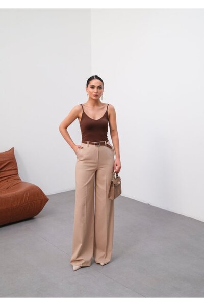 DEAG Linen Belted and Flowy Palazzo Pants (Belt Included)