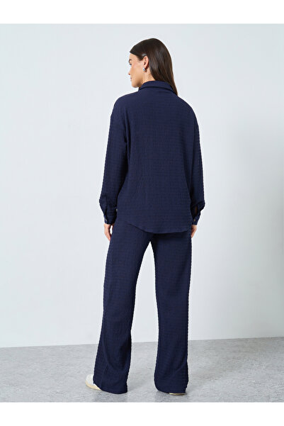 Styli Women Textured Longline Shirt and Pants Co-Ords