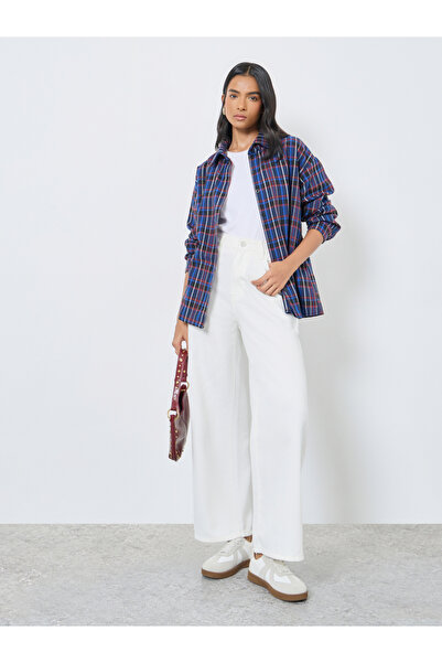 Take Two By Styli Checked Buttoned Oversized Shirt