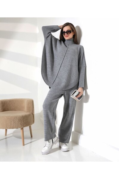 Molly Nelly Women's Batwing Sleeve Knitwear Trouser Suit
