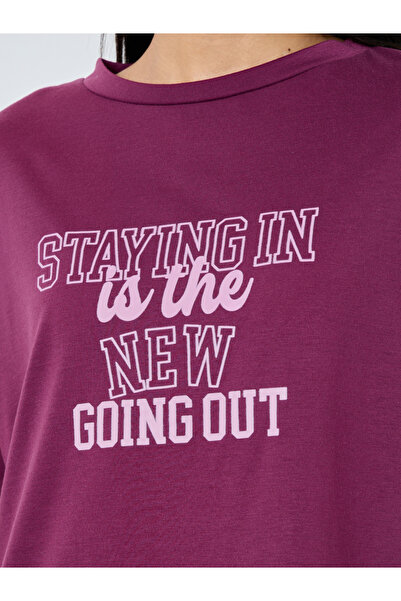 Styli Slogan Print Dropped Shoulder Sleep T-Shirt Dress