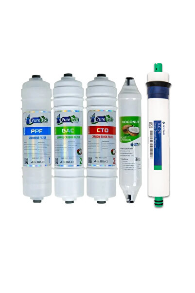 Aquames Puretech Su Arıtma Filtresi Pentair Membranlı 75 GPD USA Set