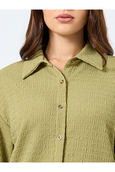 Styli Women Textured Longline Shirt and Pants Co-Ords