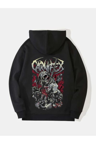 MAGORS سترة روك من القطن المطبوع بأكمام طويلة وقلنسوة من كارنيفيكس، مصنوعة من...