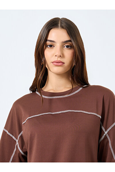 Styli Coffee Brown Oversized T-Shirt and Wide Leg Joggers Co-Ords