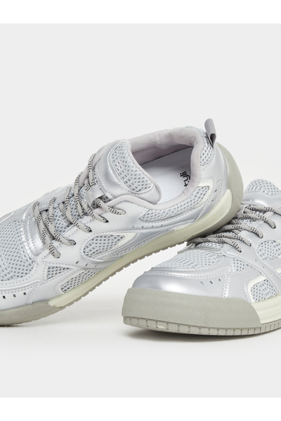 Styli Metallic Panelled Lace Up Sneakers