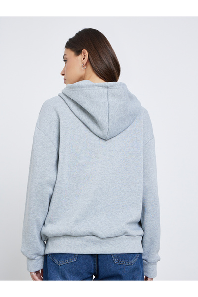 Take Two By Styli Grey Oversized Hooded Jacket
