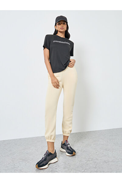 Take Two By Styli Women Black Slogan Print T-Shirt