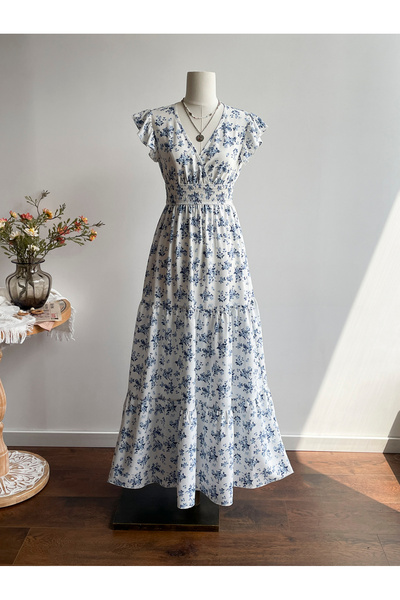 Styli Floral Print Tiered Maxi Dress