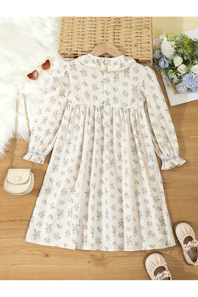 Styli Girls Off White Floral Smock Dress