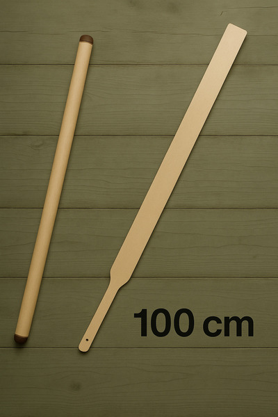 Metler Ahşap Oklava Hamur Açma + Jumbo 100 Cm Tahta Çevirgeç Spatula Bazlama ...