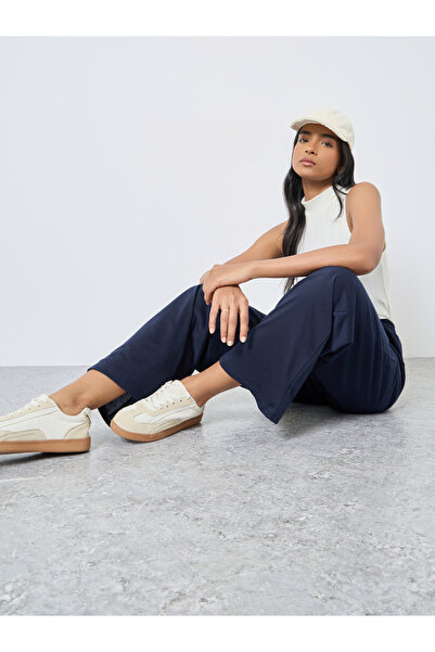 Take Two By Styli Women Dark Blue Straight Leg Joggers