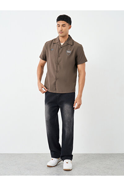 Styli Relaxed Fit Resort Collar Shirt with Print Detail