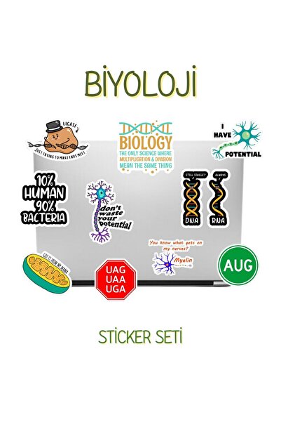 page journals biyoloji sticker seti