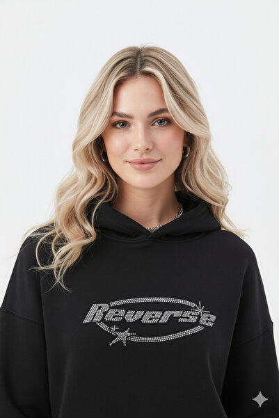 dwnwear supradimensionat Stone cu imprimeu Winter 3 Thread Ş cu căptușeală di...