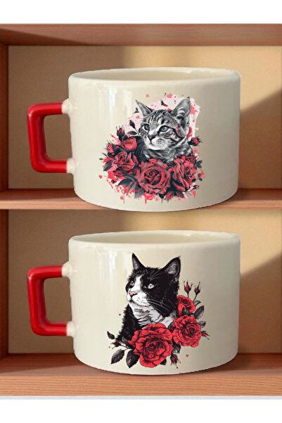 lili hediyelik كوب قهوة مطبوع عليه قطة - هدايا يوم المعلم، تذكارات