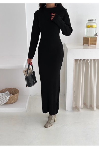 YUSUF CAN KARATAŞ KARATAŞ GİYİM Rochie lungă pentru femei, culoare neagră, cu...